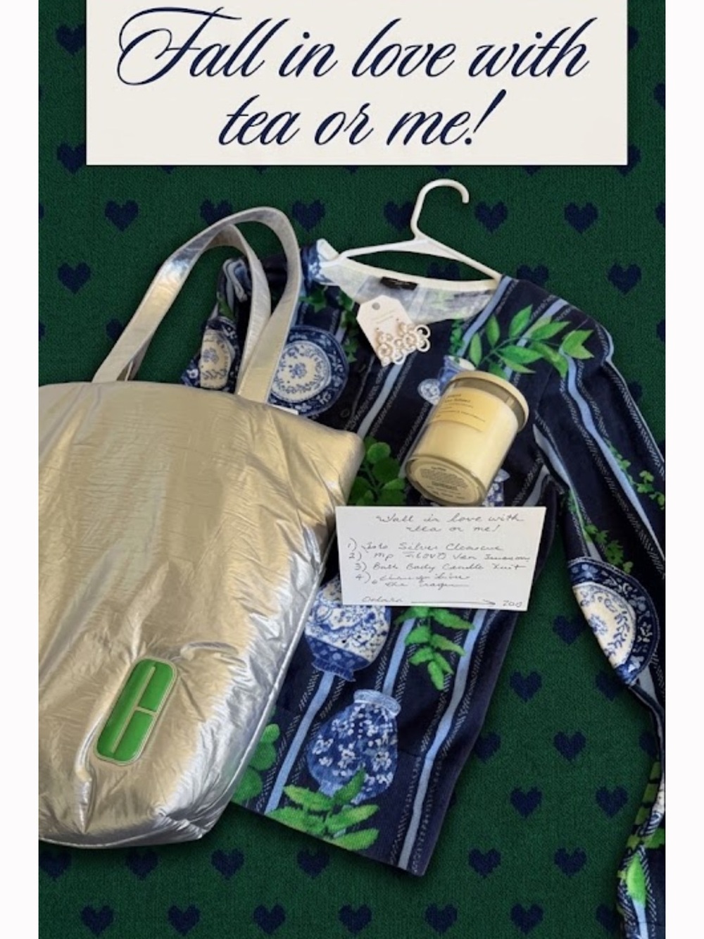 Silver Clinique top Talbots sweater bath body candle earrings 4 pc bundle